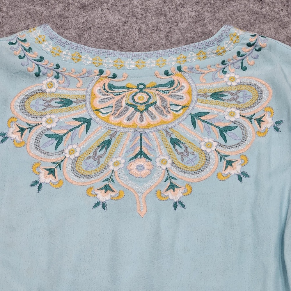 Soft Surroundings Top Women's PXS River Islands Embroidered Tunic Boho Floral - Picture 9 of 12
